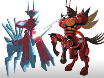 alternate_form artist_request buzzwole full_body gen_4_pokemon gen_7_pokemon highres insect_wings meme nintendo no_humans original_form_pokemon_(meme) pokemon pokemon_(creature) porygon-z simple_background tail ultra_beast what wings