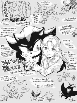 1girl 3582y 5boys animal_ears animal_nose bird black_doom cameo character_request chibi commentary_request doom_wings furry furry_male gen_1_pokemon gloves grey_background greyscale hedgehog_boy highres infinite_(sonic) long_hair manta_ray maria_robotnik mephiles_the_dark monochrome multiple_boys multiple_views nintendo pokemon shadow_the_hedgehog silver_the_hedgehog simple_background sketch sonic_(series) sonic_forces sonic_generations sonic_the_hedgehog sonic_the_hedgehog_(2006) sonic_x_shadow_generations staryu translation_request watermark