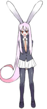 1girl animal_ears black_pantyhose female_focus pantyhose rabbit_ears reisen_udongein_inaba solo tank_(artist) touhou