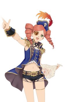 1girl artist_request eleanor_hume eyepatch game_cg green_eyes hat looking_at_viewer map official_art open_mouth pink_hair pirate_costume pirate_hat smile solo tales_of_(series) tales_of_asteria tales_of_berseria third-party_source transparent_background