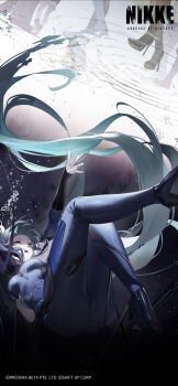 6+girls absurdres air_bubble antennae aqua_hair black_bodysuit black_hair black_shoes bodysuit breasts bubble cinderella_(nikke) colored_inner_hair commentary cropped english_commentary frown goddess_of_victory:_nikke hair_ornament high_heels highres lips little_mermaid_(nikke) long_hair medium_breasts mihara_(bonding_chain)_(nikke) mihara_(nikke) mori_(nikke) multicolored_hair multiple_girls official_art open_mouth reaching shoes sinking solo solo_focus teeth underwater upper_teeth_only very_long_hair yellow_eyes yuni_(chimera)_(nikke)