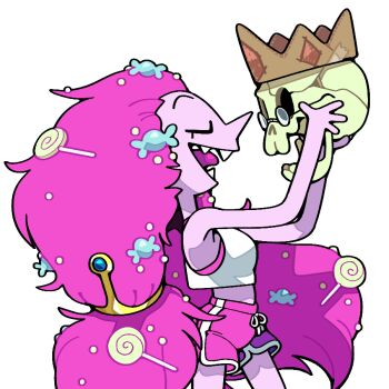 1girl adventure_time adventure_time:_fionna_and_cake breasts candy_queen_(adventure_time) colored_skin crown discount-supervillain long_hair pink_hair pink_skin princess_bonnibel_bubblegum queen simon_petrikov smile standing tiara