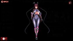 1girl 3d action_taimanin akiyama_rinko akiyama_rinko_(cosplay) alternate_costume animated ass audible_music back_cutout before_and_after black_background bodysuit breasts cleavage_cutout clothing_cutout cosplay full_body huge_breasts large_breasts lilith-soft looking_at_viewer mizuki_shiranui official_alternate_costume outdoors sound tagme taimanin_(series) taimanin_yukikaze third-party_edit video walking wide_hips