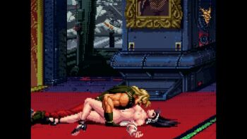 aftersex animated animated_gif breasts breasts_out kagura_chizuru m.u.g.e.n nude priestess rugal_bernstein sex snk sprite the_king_of_fighters