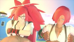 20s 2boys 2girls 3d age_difference amputee animated arc_system_works baiken big_hair black_kimono blouse blue_eyes breast_hold breast_lift breasts brown_gloves building buttons clothed_female_nude_male covering_one_eye covering_privates cum cum_on_body cum_on_breasts cum_on_upper_body dark-skinned_female dark_skin dress_shirt ejaculation erection eyepatch facial facial_mark facial_tattoo fingerless_gloves forehead_mark giovanna_(guilty_gear) gloves goggles green_sleeves group_sex guilty_gear guilty_gear_strive hair_ornament hair_over_one_eye head_out_of_frame hetero highres holding house interracial japanese_clothes kimono large_breasts long_hair looking_at_another lying mature_female moaning multicolored_kimono multiple_boys multiple_girls nude on_back one_eye_closed outdoors paizuri paizuri_on_lap paizuri_under_clothes penis pink_eyes pink_hair ponytail pumping red_hair red_tattoo rubbing scar scar_across_eye scar_on_face shirt short_hair shota side-by-side single_eye single_goggle size_difference sleeves_rolled_up sound source_filmmaker_(medium) squishing subject06855 suspenders tattoo uncensored video white_kimono white_shirt wrist_guards
