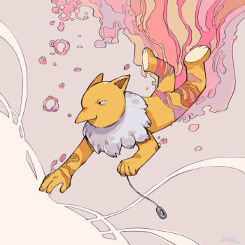 air_bubble black_eyes bubble commentary_request diving from_side gen_1_pokemon grey_background holding holding_string hypno nintendo no_humans oyasuminjyutsu pendulum pokemon pokemon_(creature) solo string underwater