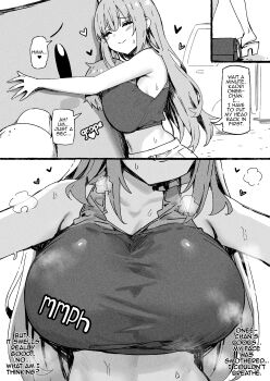 1boy 1girl absurdres age_difference breasts cleavage highres huge_breasts large_breasts shota sky-freedom