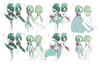 6+girls alternate_design alternate_hairstyle alternate_universe arm_blade bob_cut cape coat coattails dress facing_away facing_to_the_side gallade gardevoir gen_3_pokemon gen_4_pokemon genderswap genderswap_(ftm) genderswap_(mtf) green_hair highres lampette mars_symbol mega_gallade mega_gardevoir mega_pokemon mohawk multiple_boys multiple_girls nintendo original pokemon pokemon_(creature) popped_collar red_eyes reference_sheet sketch skirt tailcoat venus_symbol weapon white_arm_warmers white_background white_cape white_coat white_dress white_skirt