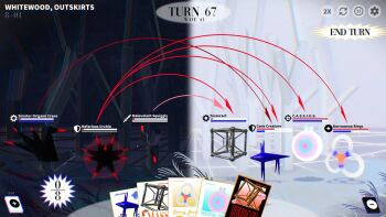 arrow_(symbol) card colorful commentary crrn english_commentary english_text gacha_(game_mechanic) gameplay_mechanics highres no_humans original parody user_interface