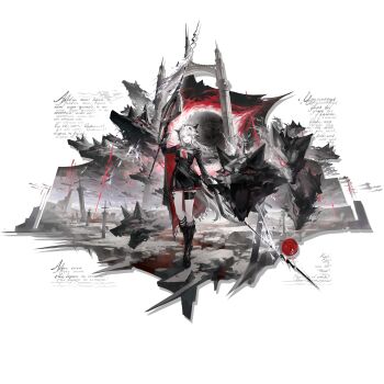 1girl absurdres animal_ears arknights blue_eyes full_body highres huanxiang_heitu lappland_(arknights) lappland_the_decadenza_(arknights) official_alternate_costume official_art simple_background solo standing third-party_source transparent_background white_hair wolf_ears wolf_girl