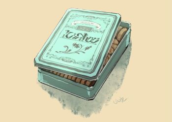Rule 34 | container, english text, food, highres, no humans, object focus, original, realistic, simple background, still life, tin (container), yamabuki (haruirokerria)