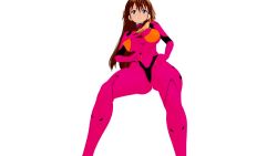 1girl 3d adapted_costume alcione_makoto alternate_breast_size alternate_costume animated artist_request ass ass_shake audible_music blue_eyes bouncing_breasts breasts brown_hair cowboy_shot dancing large_breasts long_hair looking_at_viewer mecha_pilot_suit mikumikudance_(medium) neon_genesis_evangelion open_mouth plugsuit_(evangelion) short_hair smile solo sound souryuu_asuka_langley thong video white_background wide_hips