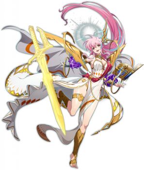 1girl :d almeda alternate_costume armor aura bare_shoulders book boots bracelet breasts bridal_gauntlets brooch cleavage dagger detached_sleeves dress elbow_gloves floating floating_armor floating_book floating_hair floating_object floating_sword floating_weapon full_body game_cg gloves glowing glowing_halo gold_boots gold_bracelet gold_thighlet gold_trim hair_between_eyes hair_ornament halo halo_behind_head head_tilt jewelry knife langrisser langrisser_mobile large_breasts leg_up long_hair looking_at_viewer official_alternate_costume official_art open-toe_shoes open_book open_mouth pauldrons pink_eyes pink_hair puffy_sleeves red_sash sash shiny_skin shoulder_armor sideless_dress smile solo standing standing_on_one_leg sword tachi-e thighlet thighs third-party_source toes transparent_background very_long_hair waist_cape weapon white_dress