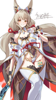 1girl absurdres cat_girl highres leotard nia_(blade)_(xenoblade) nia_(xenoblade) twintails white-paka xenoblade_chronicles_(series) xenoblade_chronicles_2 yellow_eyes