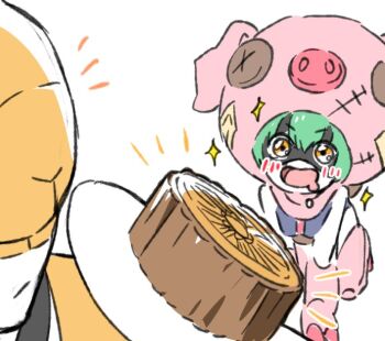 Rule 34 | animal costume, cho-hakkaimon, costume, digimon, digimon (creature), jougamon, mask, pig costume, swimsuit