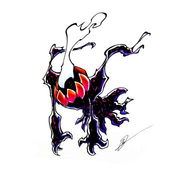 Rule 34 | commentary request, darkrai, gen 4 pokemon, italian commentary, legendary pokemon, mythical pokemon, nintendo, no humans, pokemon, pokemon (creature), signature, simple background, solo, to the maxio, white background