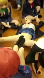 4boys 5girls animated animegao asian black_hair black_legwear blazer bottomless bow brown_footwear brown_hair cosplay denki_anma exhibitionism female_footjob floor footjob frottage green_bow green_neckwear hairband held_down holding indoors jacket japanese_(nationality) jav kigurumi long_hair long_sleeves love_live! lying medium_hair multiple_boys multiple_girls neck_ribbon no_bra on_back open_clothes open_shirt photo_(medium) plaid_clothes plaid_skirt pleated_skirt public_indecency pussy rape real_life red_bow red_hair red_neckwear restrained ribbon school_uniform shirt shoes sitting skirt socks source_request video what white_legwear white_shirt yellow_hairband yuri