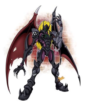 blonde_hair demon demon_boy devimon digimon evolution highres long_hair original spikes