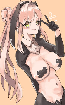 1girl absurdres cevio gloves groin highres pasties rabbit_ears reverse_bunnysuit reverse_outfit satou_sasara tagme yunuki_uta