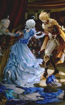 6+boys 6+girls absurdres aether_(genshin_impact) ahoge alternate_costume animal_ears apron aqua_dress armor artist_name ascot back back_bow back_cutout bare_shoulders black_bow black_bowtie black_dress black_hair black_hat black_jacket black_kimono black_pants black_shoes blonde_hair blue_bow blue_cape blue_dress blue_gemstone blue_hair blue_hat blue_nails boots bow bowtie braid brother_and_sister brown_boots brown_gloves brown_hair brown_jacket cape cat_ears cat_girl cat_tail chiori_(genshin_impact) clorinde_(genshin_impact) closed_mouth clothing_cutout constellation_print creature crossed_legs crystal_hair_ornament curtains dress dual_persona earrings elbow_gloves emilie_(genshin_impact) faceless faceless_male fingernails floor flying focalors_(genshin_impact) full_body fur-trimmed_dress fur_trim furina_(genshin_impact) gem genshin_impact gloves gold_ring grey_hair grey_jacket hair_bun hair_ornament hair_ribbon halo hand_on_own_face hands_up haori hat hat_bow hat_ornament hetero high_heels highres holding_hands huge_ahoge indoors jacket japanese_clothes jewelry juliet_sleeves kimono lapels leg_up lluluchwan long_hair long_sleeves low-braided_long_hair low-tied_long_hair low_ponytail lynette_(genshin_impact) lyney_(genshin_impact) mechanical_halo multicolored_hair multiple_boys multiple_girls multiple_rings nail_polish navia_(genshin_impact) neuvillette_(genshin_impact) no_eyes off-shoulder_dress off_shoulder open_clothes open_jacket pants pink_hat ponytail puffy_short_sleeves puffy_sleeves purple_hair purple_jacket red_bow red_bowtie ribbon ring scarf shadow shirt shoes short_hair short_sleeves shoulder_armor siblings sigewinne_(genshin_impact) single_earring smile stage standing streaked_hair sword tail tassel teeth theater theater_seating top_hat twins two-tone_dress two-tone_hair unworn_hat unworn_headwear weapon white_apron white_ascot white_dress white_gloves white_pants white_ribbon white_scarf white_shirt white_shoes wriothesley_(genshin_impact) yellow_bow yellow_cape yellow_dress yellow_hat