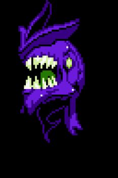 black_background crest eizneckam etrian_odyssey faux_retro_artstyle fish lowres monster no_humans piranha pixel_art sekaiju_no_meikyuu sekaiju_no_meikyuu_3 sharp_teeth simple_background sprite sprite_art teeth