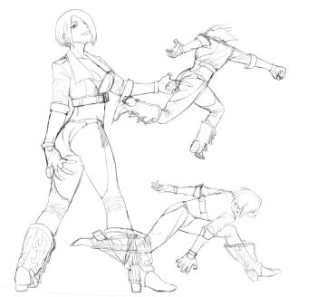 Rule 34 | 1girl, angel (kof), ass, boots, breasts, huge breasts, jacket, large breasts, leather, looking at viewer, panties, short hair, the king of fighters, thick thighs, thighs, underwear, white hair, xavisketch