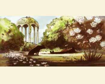 1boy 1girl animal arsene_lupin_iii castle_of_cagliostro child clarisse_de_cagliostro dog dress flower grass lupin_iii lying nature shironeri_(tunagadaisukitonight) aged_down