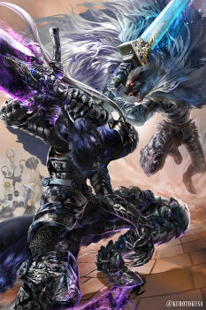 absurdres alcohol animal_nose armor artorias_the_abysswalker battle beer beer_mug blaidd_the_half-wolf body_fur breastplate cape character_request cloak crossover cup dark_souls_(series) dark_souls_i dress elden_ring fighting_stance fisheye fromsoftware full_armor fur_cape furry furry_male gauntlets glowing glowing_weapon great_grey_wolf_sif greatsword hat helm helmet highres holding holding_sword holding_weapon hood hood_down hooded_cloak huge_weapon in-franchise_crossover kurotokusa laughing long_hair melina_(elden_ring) mug party plate_armor ranni_the_witch shoulder_armor siegmeyer_of_catarina sitting snout solaire_of_astora standing sword very_long_hair weapon wolf_boy wooden_cup