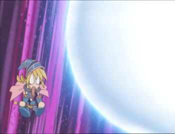 anime_screenshot arm_warmers blonde_hair blue_eyes dark_magician_girl hat highres holding holding_wand non-web_source sleeveless wand witch_hat yu-gi-oh!