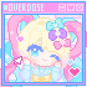 Rule 34 | 1girl, anmian ruomeng, blonde hair, blue bow, blue eyes, blue hair, blue sailor collar, blue shirt, blunt bangs, border, bow, bowtie, chibi, chinese commentary, chouzetsusaikawa tenshi-chan, commentary request, cursor, english text, hair bow, hair intakes, hair ornament, hands on own cheeks, hands on own face, happy, heart, heart hair ornament, highres, long hair, long sleeves, multicolored hair, multiple hair bows, needy girl overdose, pink background, pink border, pink bow, pink hair, pixel art, puffy long sleeves, puffy sleeves, purple bow, sailor collar, school uniform, serafuku, shirt, solo, twintails, upper body, wavy hair, yellow bow, yellow bowtie