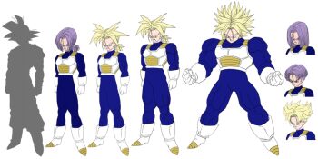 2boys 2nd_grade_super_saiyan 3rd_grade_super_saiyan reference_sheet dragon_ball dragonball_z flat_color male_focus multiple_boys partially_colored size_chart son_goku super_saiyan the-devils-corpse_(artist) transparent_background trunks_(dragon_ball) trunks_(future)_(dragon_ball)