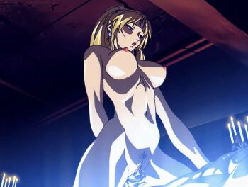 00s 1boy 2004 2girls animated animated_gif anime_screenshot ass back bible_black bible_black_new_testament blonde_hair bouncing_breasts breasts clitoris completely_nude erection female_pubic_hair girl_on_top high_ponytail large_breasts multiple_girls nipples nude oshima_takeshi penis ponytail pubic_hair pussy pussy_juice saeki_kaori shin_bible_black spread_pussy tagme teasing thighs uncensored vice_principal wide_hips