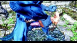 1girl 3d amazon_(dragon's_crown) animated armor bestiality bikini bikini_armor black_gloves blue_skin blush boots colored_skin deep_penetration dragon's_crown elbow_gloves forced gloves greaves green_eyes grey_hair hanzohatori hetero highres horns huge_penis inflation interspecies knee_boots large_insertion long_hair looping_animation monster muscular nude penis rape restrained sex size_difference spread_legs stomach stomach_bulge string_bikini strong_woman sweat swimsuit tagme tattoo thick_thighs thighs vaginal veins video wavy_hair white_hair