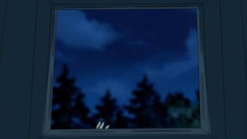 1girl animated animated_gif ass blue_eyes blue_hair breasts fujimura_shizuru gloves gun huge_ass large_breasts leotard long_hair lowres night shinkon_gattai_godannar!! shiny_skin sky squeezing struggling stuck talking thighs weapon