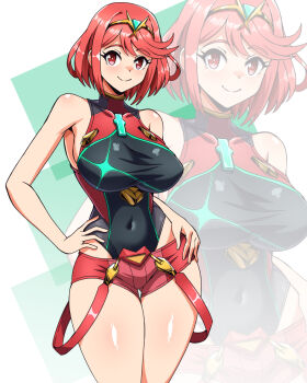 Rule 34 | 1girl, breasts, highres, large breasts, pyra (xenoblade), red eyes, red hair, solo, xenoblade chronicles (series), xenoblade chronicles 2, zuchysdraws