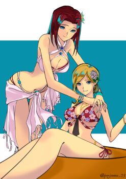 2girls bikini breasts code_geass highres kouzuki_kallen large_breasts milly_ashford multiple_girls swimsuit