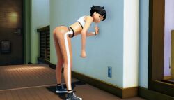 1girl 3d against_wall animated ass ass_focus audible_music bent_over black_hair boruto:_naruto_next_generations dancer dancing facial_mark female_pervert full_body highres legs loli long_legs looking_at_viewer music naruto_(series) pervert ponchi presenting sexually_suggestive short_hair solo sound standing tagme topknot uzumaki_himawari video whisker_markings