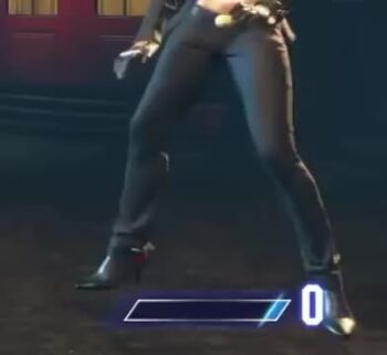 1girl 3d animated black_gloves black_jacket black_necktie black_pants braid braided_ponytail breasts buttoned_cuffs buttons capcom crimson_viper female_focus formal_clothes game_screenshot glasses gloves high_collar jacket long_hair long_sleeves necktie pants pompadour ponytail red_hair solo street_fighter street_fighter_6 suit_jacket tight_clothes tight_pants tinted_eyewear video video_game_screencap