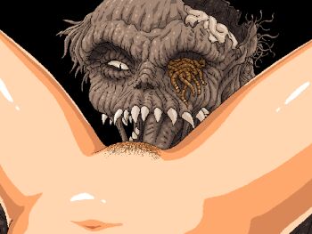 1girl animated animated_gif bad_company_(dr._tecmac) cunnilingus fangs female_pov monster nude oral pixel_art pov pubic_hair spread_legs thighs tongue tongue_out uncensored worm zombie