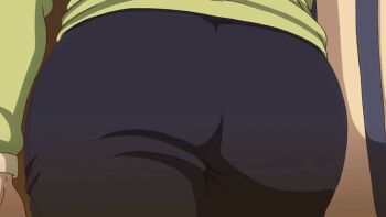 10s 1girl 2017 animated animated_gif arm_at_side ass ass_focus ass_shake back bag black_pants cameltoe close-up female_focus from_behind green_shirt highres jiggle jitaku_keibiin katsuragi_shouko long_sleeves looping_animation lower_body mature_female pants shirt shopping_bag solo solo_focus suzuki_mirano tight_clothes tight_pants walking