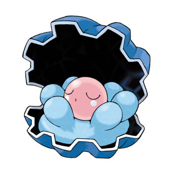 blush blush_stickers clamperl closed_eyes full_body gen_3_pokemon nintendo no_humans official_art open_mouth pokemon pokemon_(creature) pokemon_focus pokemon_rse simple_background solo sugimori_ken third-party_source white_background