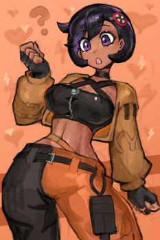 1girl breasts canari_(pokemon) canari_(pokemon)_(cosplay) dark-skinned_female dark_skin large_breasts pokemon pokemon_legends:_z-a saiykik