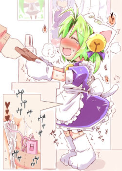 1girl animal_ears animal_hands animal_hat antenna_hair apron back_bow bag bell blue_dress blush bow breath cash_register cashier cat_ears cat_tail censored close-up closed_eyes controller dejiko di_gi_charat disembodied_hand dress embarrassed fake_animal_ears fang female_focus female_masturbation flat_chest flying_sweatdrops frilled_apron frills from_side full_body gloves green_hair hair_bell hair_intakes hair_ornament hands_up hat hatsune_miku heart heart_censor holding indoors japanese_text jingle_bell loli maid maid_apron masturbation multiple_views neck_bell nervous nomeoil nose_blush object_insertion open_mouth paw_gloves paw_shoes poster_(object) puffy_short_sleeves puffy_sleeves pussy pussy_juice remote_control remote_control_vibrator sex_toy shoes short_hair short_sleeves sidelocks sideways_mouth sketch skin_fang smile solo_focus speech_bubble spoken_flying_sweatdrops spoken_heart standing stealth_masturbation sweat tail tears thigh_strap translation_request trembling two_side_up vaginal vaginal_object_insertion vibrator vibrator_cord vibrator_under_clothes vocaloid white_apron white_footwear white_gloves white_headwear