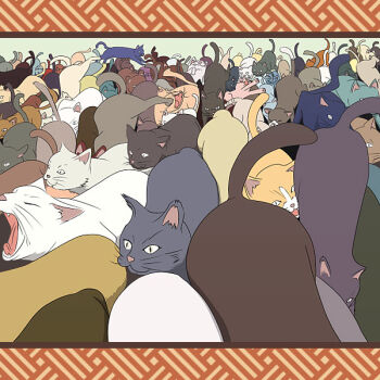 animal animal_focus cat horde isobe_toast no_humans original too_many too_many_cats