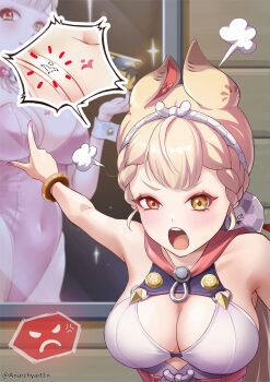 Rule 34 | 1girl, alice thymefield, alice thymefield (sea of thyme), anarchyart, animal ears, blonde hair, breasts, cleavage, heterochromia, highres, large breasts, long hair, looking at viewer, official alternate costume, one-piece swimsuit, open mouth, rabbit ears, rabbit girl, red eyes, swimsuit, teeth, upper teeth only, very long hair, white one-piece swimsuit, yellow eyes, zenless zone zero