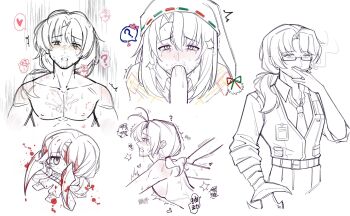 2boys ? ^^^ absurdres alternate_costume antenna_hair antennae arthropod_boy arthropod_limbs back bags_under_eyes bandage_on_face bandage_over_one_eye bandaged_head bandages bare_shoulders beard_stubble belt belt_buckle between_fingers bite_mark bite_mark_on_chest bite_mark_on_pecs bite_mark_on_pectorals blood blood_in_hair blood_on_clothes blood_on_face blood_on_hands blood_splatter blood_stain blush boots bow breast_pocket bruise buckle chibi christmas christmas_nightmare_(e.g.o) cigarette closed_mouth cockroach_boy collarbone collared_jacket collared_shirt covering_own_mouth cowboy_shot cropped_arms cropped_torso crying crying_with_eyes_open cum cum_on_body cum_on_chest cum_on_male cum_on_pectorals cumdrip dress_shirt drooling e.g.o_(project_moon) ejaculation erection expressionless eyepatch facial_hair facing_viewer fellatio flat_color from_side full_body g_corp._(identity)_(project_moon) glasses green_ribbon gregor_(project_moon) greyscale hair_between_eyes hair_over_one_eye hair_over_shoulder hair_ribbon half-closed_eyes hand_over_own_mouth hand_up hands_up hat heart hickey hickeys_on_back hickeys_on_chest hickeys_on_neck highres holding holding_cigarette id_card implied_sex injury irrumatio jacket jitome lace-up_boots limbus_company limited_palette lineart long_hair long_sleeves looking_at_viewer looking_to_the_side looking_up low_ponytail male_focus medical_eyepatch monochrome monster_boy motion_lines mouth_hold multiple_boys multiple_views necktie nightcap nipples nose_blush nude official_alternate_costume one_eye_closed one_eye_covered open_mouth oral out_of_frame out_of_frame_male pants parted_bangs partially_colored pectorals penis photoshop_(medium) pocket pom_pom_(clothes) ponytail portrait pov profile project_moon red_ribbon red_shawl ribbon ringed_eyes saliva saliva_trail sanpaku semi-rimless_eyewear sex sex_from_behind shawl shirt shirt_tucked_in shoulder_blades sidelocks simple_background sketch sleeves_past_wrists sleeves_rolled_up smoke smoking solo solo_focus speech_bubble spoken_heart spoken_question_mark spot_color straight-on stubble suggestive_fluid sweat sweatdrop swept_bangs tearing_up tears tongue topless_male torogao trembling two-tone_ribbon two-tone_shawl under-rim_eyewear upper_body vest white_background wing_collar wings yaoi yellow_shawl