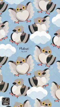 animal_focus beak bird cloud commentary gen_5_pokemon highres looking_at_viewer meme_(sleepsheep) nintendo no_humans pidove pigeon pokemon pokemon_(creature) pokemon_focus symbol-only_commentary wings