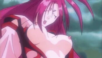 Rule 34 | 1990, 1990s (style), 1995, 1girl, animated, animated gif, bouncing breasts, breasts, closed eyes, demon, demon girl, femdom, hikimayu, japanese clothes, kimono, lipstick, long hair, lowres, makeup, medium breasts, nipples, open mouth, outdoors, princess, red hair, retro artstyle, spiked hair, tagme, urotsukidouji, very long hair, yoenki (urotsukidouji)