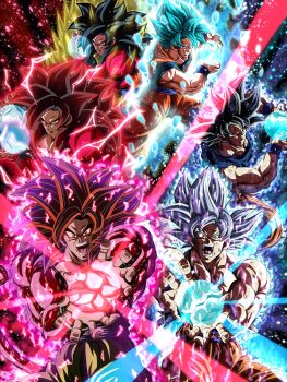 absurdres aura dragon_ball dragon_ball_gt dragon_ball_super evolution highres kamehameha_(dragon_ball) kamehameha_10x red_fur son_goku super_saiyan super_saiyan_4 super_saiyan_blue tagme ultra_instinct