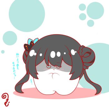 Rule 34 | :t, black hair, blue archive, blush, braid, butterfly hair ornament, chibi, closed mouth, colored shadow, commentary request, double bun, full body, grey eyes, hair bun, hair ornament, highres, kisaki (blue archive), kurukurumagical, long hair, outline, red outline, shadow, solo, standing, translation request, twintails, very long hair, white background